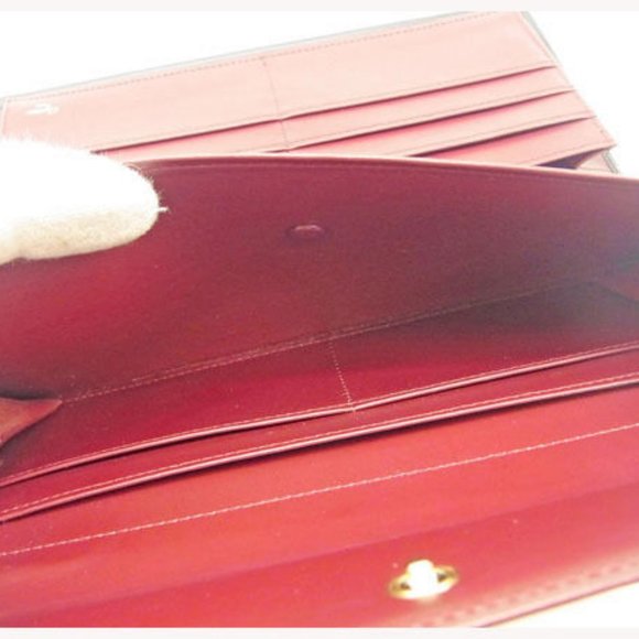 Cartier Wallet Purse Long Wallet Trinity Black Red Woman Authentic Used Y7301 - Picture 4 of 6